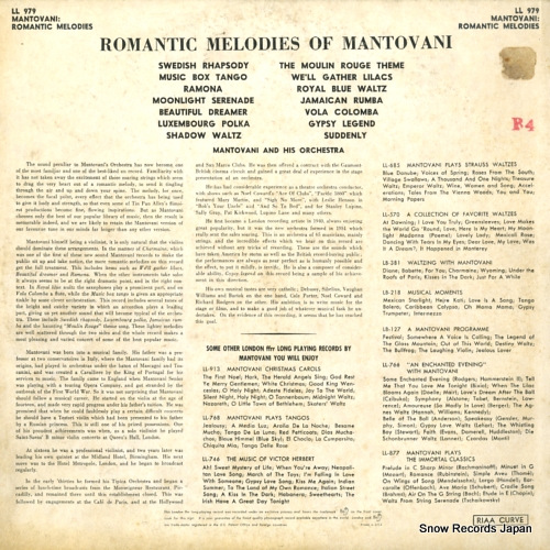 MANTOVANI romantic melodies LL979