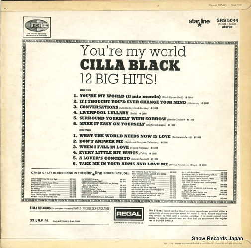 BLACK, CILLA you're my world SRS5044 / 1E04804576
