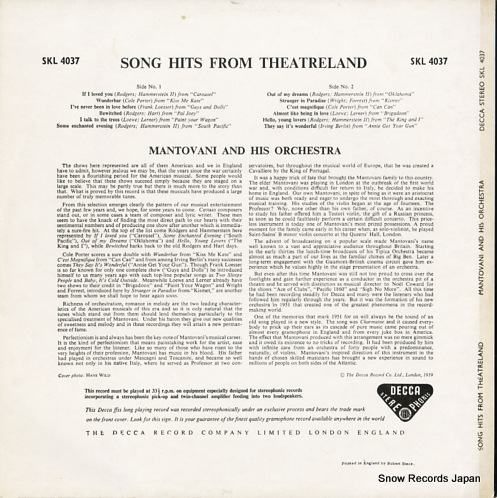 ޥȥ song hits from theatreland SKL4037