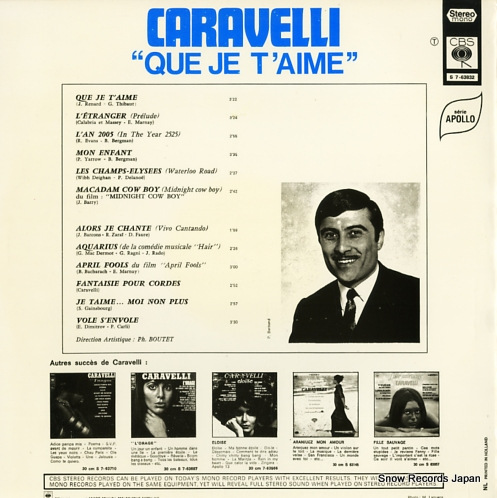 CARAVELLI que je t'aime S7.63832