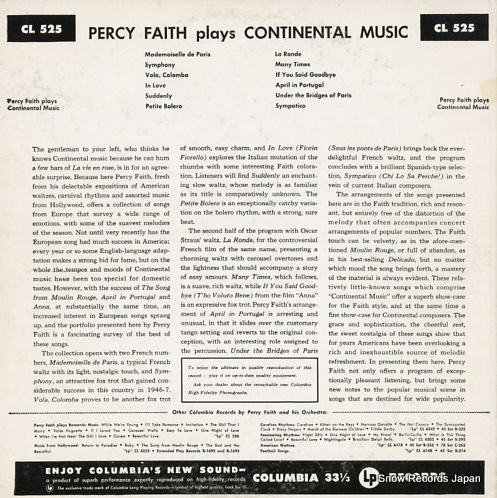 FAITH, PERCY plays continental music CL525