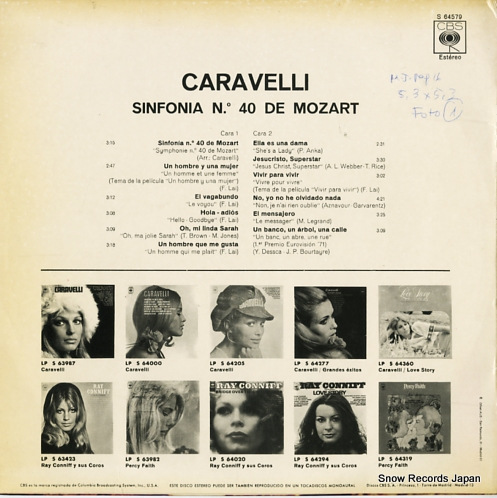 CARAVELLI sinfonia num. 40 de mozart S64579