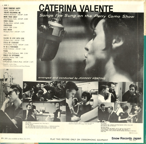 VALENTE, CATERINA songs i've sung on the perry como show PS355