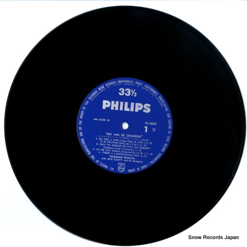 FRANCOIS, JACQUELINE dix ans de chanson FL-4005
