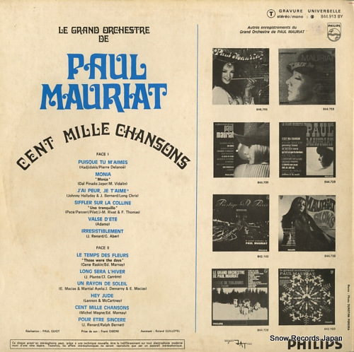 ݡ롦⡼ꥢ cent mille chansons 844.913BY
