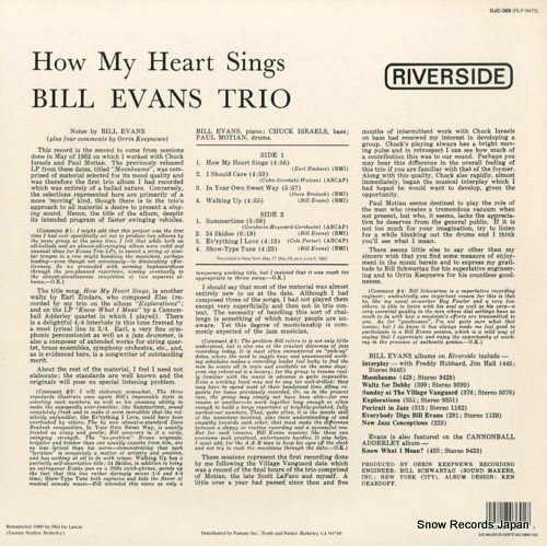 EVANS, BILL how my heart sings OJC-369