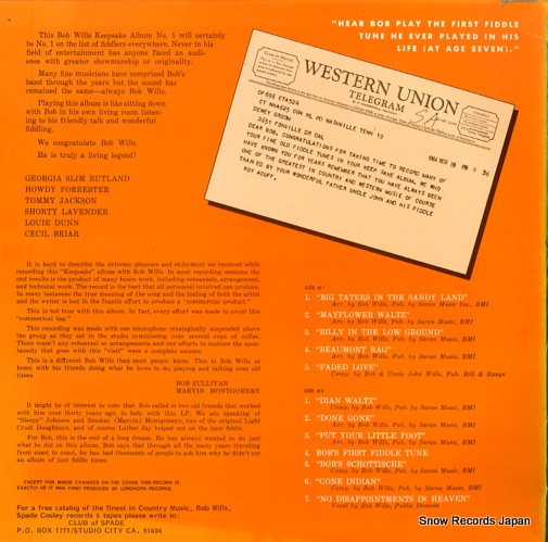 WILLS, BOB keepsake album no.1 LP-001