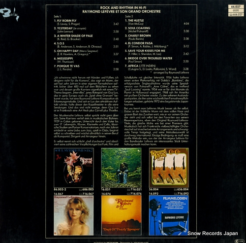 LEFEVRE, RAYMOND rock and rhythm in hi-fi 66.027