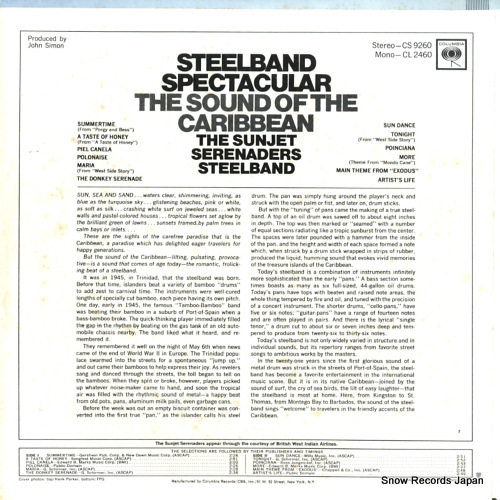 SUNJET SERENADERS STEELBAND, THE steelband spectacular / the sound of the caribbean CS9260