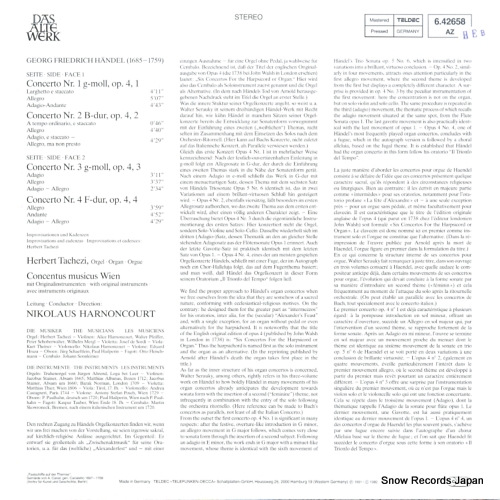 HARNONCOURT, NIKOLAUS handel; organ concertos vol.1 6.42658