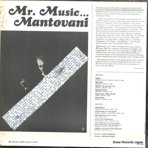 MANTOVANI mr. music... PS474