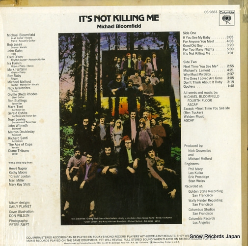 BLOOMFIELD, MICHAEL it's not killing me CS9883