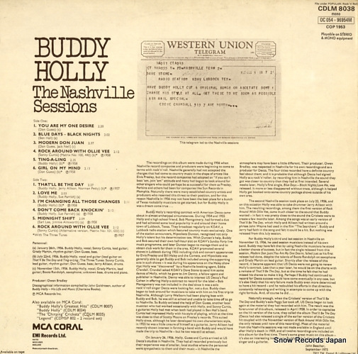 HOLLY, BUDDY the nashville sessions CDLM8038
