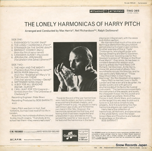 PITCH, HARRY the lonely harmonicas of harry pitch TWO365