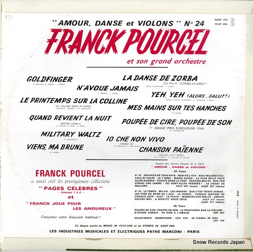 POURCEL, FRANCK amour, danse et violons n24 GSDF290