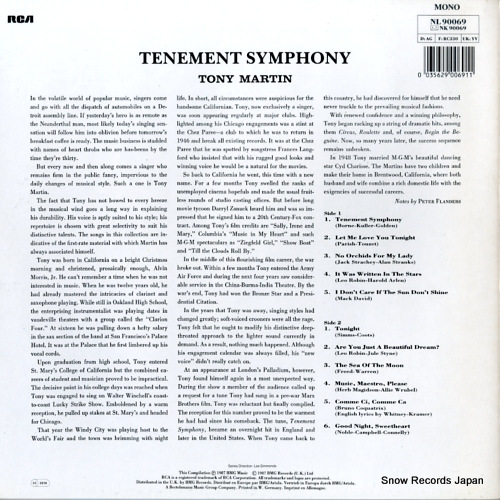 MARTIN, TONY tenement symphony NL90069