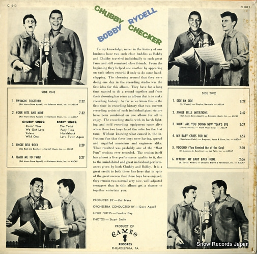 CHECKER, CHUBBY, AND BOBBY RYDELL chubby cjecker / bobby rydell C1013