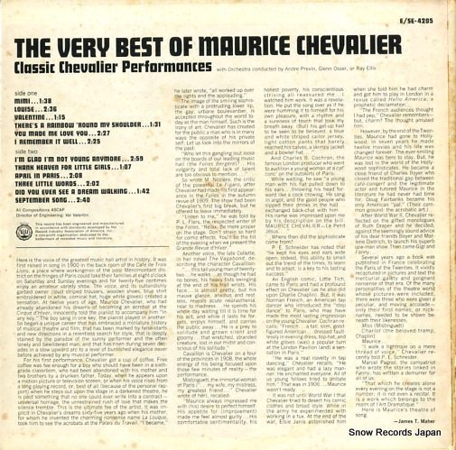 CHEVALIER, MAURICE the very best of chevalier SE-4205