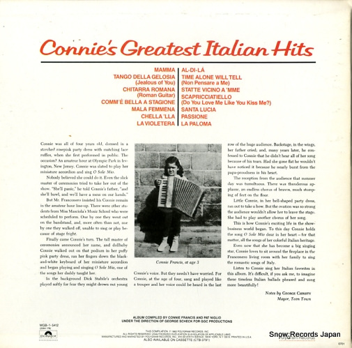 FRANCIS, CONNIE connie's greatest italian hits MGB-1-5412