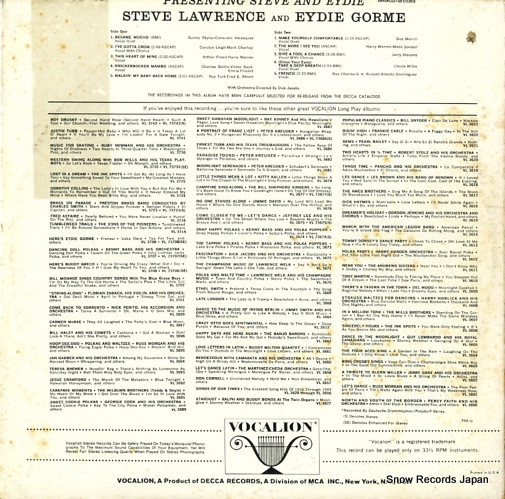 LAWRENCE, STEVE, AND EYDIE GORME presenting steve and eydie VL73825