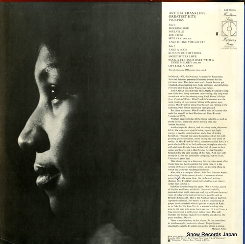FRANKLIN, ARETHA greatest hits 1960-1965 KH30606