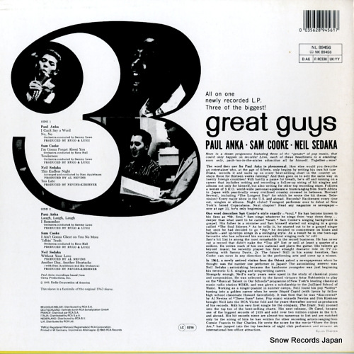 ANKA, PAUL / SAM COOKE / NEIL SEDAKA 3 great guys NL89456