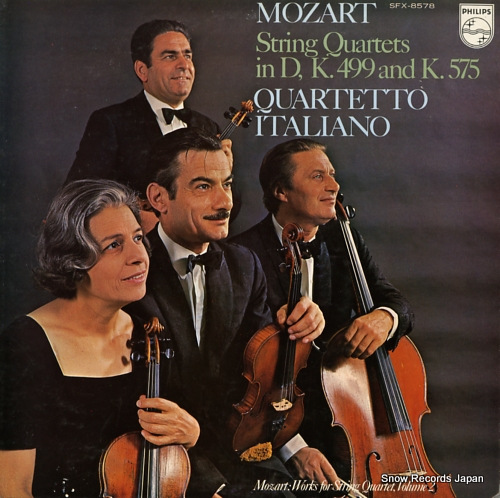 QUARTETTO ITALIANO mozart; string quartet no.20 in d major, k.499 SFX-8578