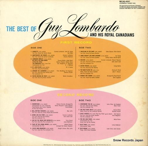 LOMBARDO, GUY, AND HIS ROYAL CANADIANS the best of guy lombardo and his royal canadians MCA2-4041