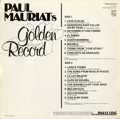 MAURIAT, PAUL golden record 9279002