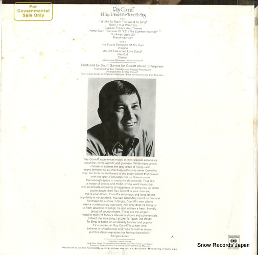 CONNIFF, RAY i'd like to teach the world to sing KC31220