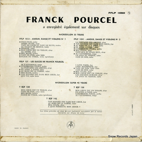 POURCEL, FRANCK amour dancse et violons no.3 FFLP1050