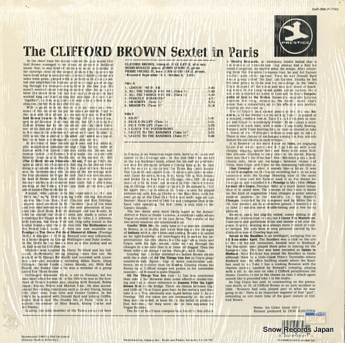 եɡ֥饦 the clifford brown sextet in paris OJC-358