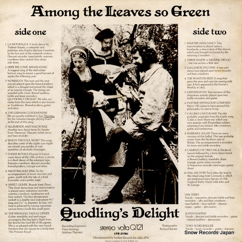 QUODLING'S DELIGHT among the leaves so green FR2179 / Q121