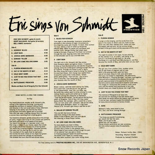åե󡦥ߥå eric sings von schmidt PR7384