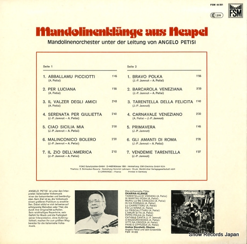 PETISI, ANGELO mandolinenklange aus neapel FSM44001