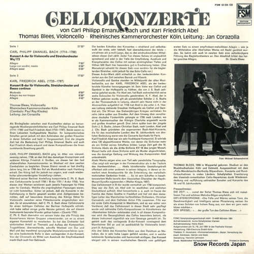 BLEES, THOMAS s.p.e.bach / abel; cellokonzerte FSM53224EB