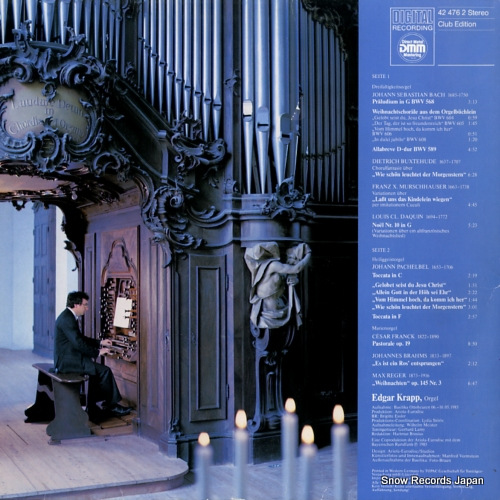 KRAPP, EDGAR orgelmusik zur weihnachtszeit 424762