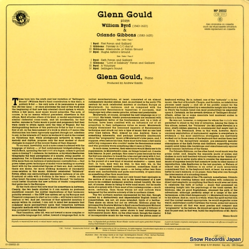 GOULD, GLENN plays music of william byrd and orlando gibbons MP39552