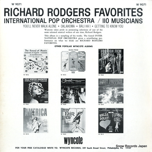󥿡ʥʥ롦ݥåץ richard rodgers favorites SW-9071