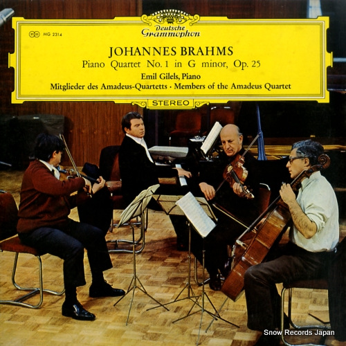 GILELS, EMIL brahms; piano quartet no.1 in g minor, op.25 MG2314
