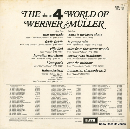 MULLER, WERNER the phase 4 world of werner muller SPA136