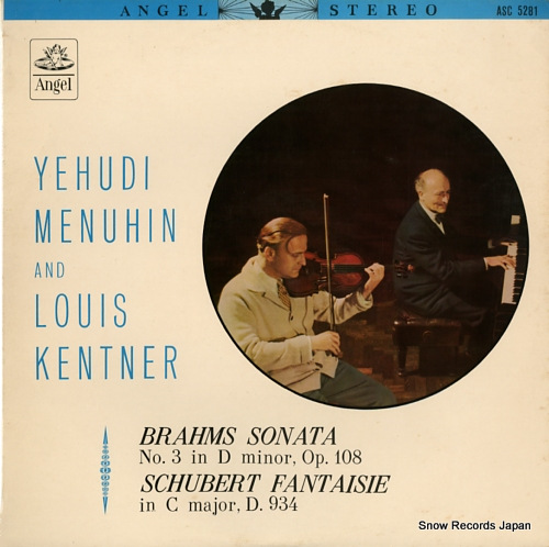 MENUHIN, YEHUDI, AND LOUIS KENTNER brahms; sonata no.3 ASC5281