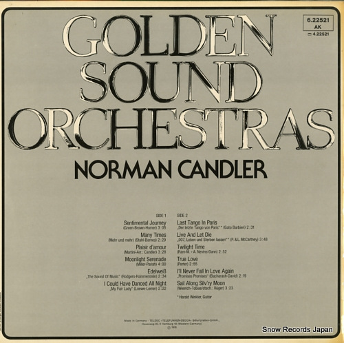 CANDLER, NORMAN golden sound orchestras 622521