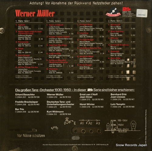 MULLER, WERNER die grossen tanz - orchester 1930-1950 2664210