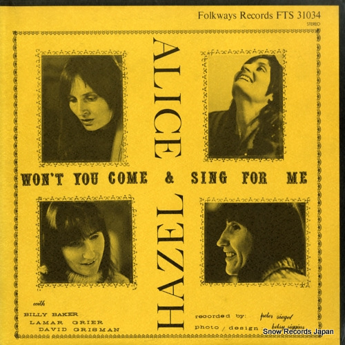 DICKENS, HAZEL, AND ALICE FOSTER won't you come and sing for me ? FTS31034