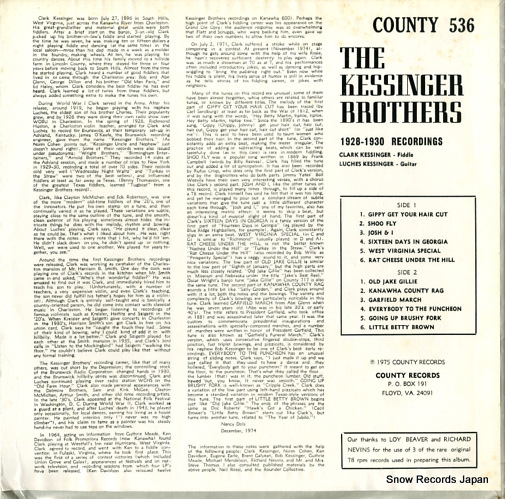 KESSINGER BROTHERS, THE 1928-1930 COUNTY536