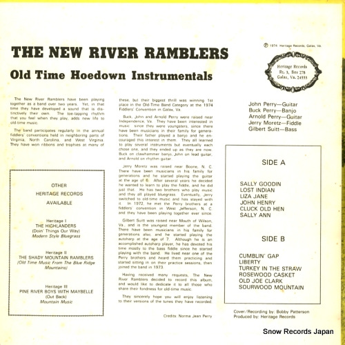 NEW RIVER RAMBLERS, THE old time hoedown instrumentals HERITAGE4
