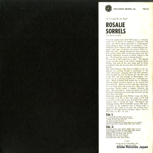 SORRELS, ROSALIE if i could be the rain FSI-31