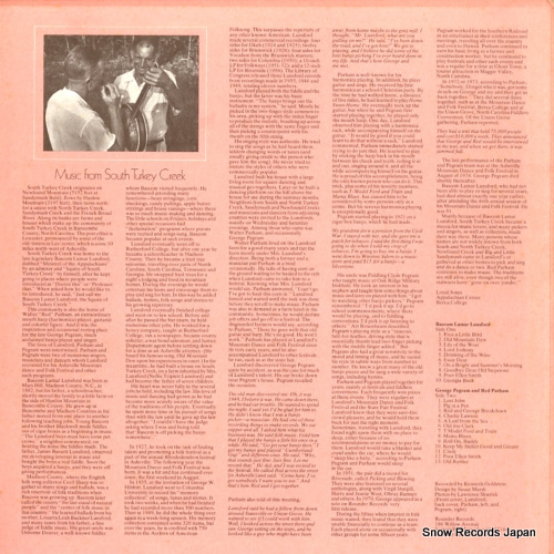 LUNSFORD, BASCOM LAMAR music from south turkey creek ROUNDER0065