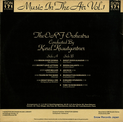 KRAUTGARTNER, KAREL music in the air volume 1 SON171